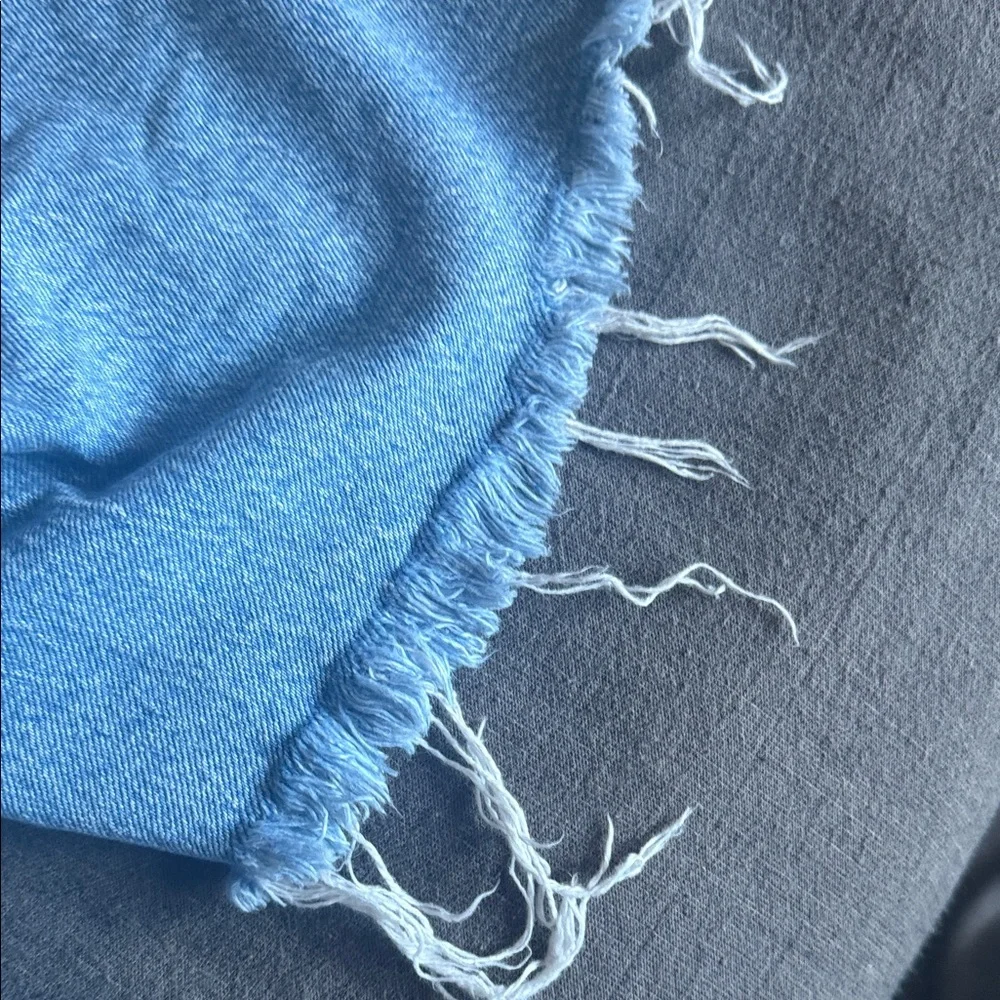 Levi's Blue Frayed Hem Jean Shorts - Picture 5 of 5